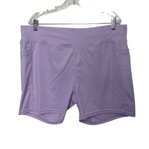 Rag Lightweight Activewear Shorts Pockets Womens 3X Lavender New Quick Dry Worko